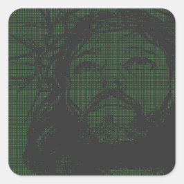 ASCIIアートのイエスの茨の冠 ヨハネ19:30 スクエアシール