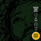ASCIIアートのイエスの茨の冠 ヨハネ19:30 プラスサイズTシャツ