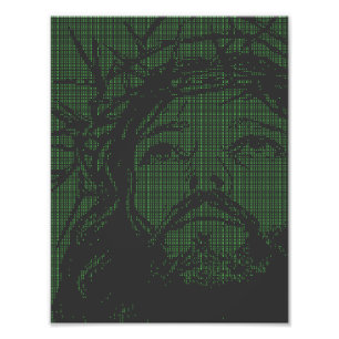 ASCIIアートのイエス・キリストの茨の冠 ヨハネ 19:30 フォトプリント           