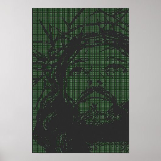 ASCIIアートのイエス・キリストの茨の冠 ヨハネ 19:30 ポスター (正面)