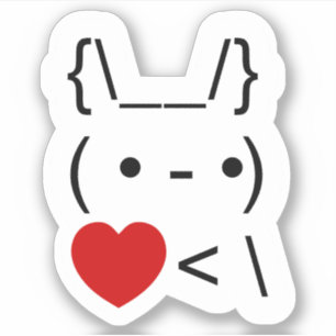 ASCII文字アートバニーうさぎがハートを取り戻す シール