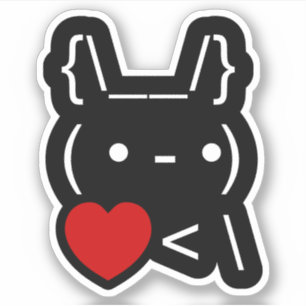 ASCII文字アートバニーうさぎがハートを取り戻す シール