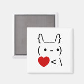 ASCII文字アートバニーラビットテイクバックハート マグネット (正面/裏面)