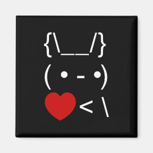 ASCII文字アートバニーラビットテイクバックハート マグネット
