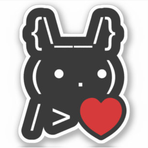 ASCII文字アートバニーラビット与えハート シール