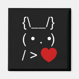 ASCII文字アートバニーラビット与えハート マグネット
