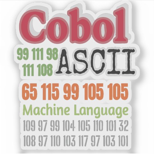 Ascii Cobol Programming Machine Language シール (正面)