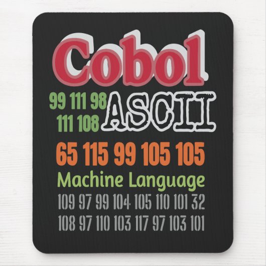 Ascii Cobol Programming Machine Language マウスパッド (正面)