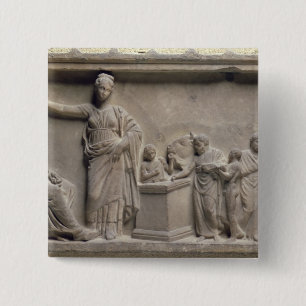 Asclepiusに雄牛を犠牲にしている家族 缶バッジ