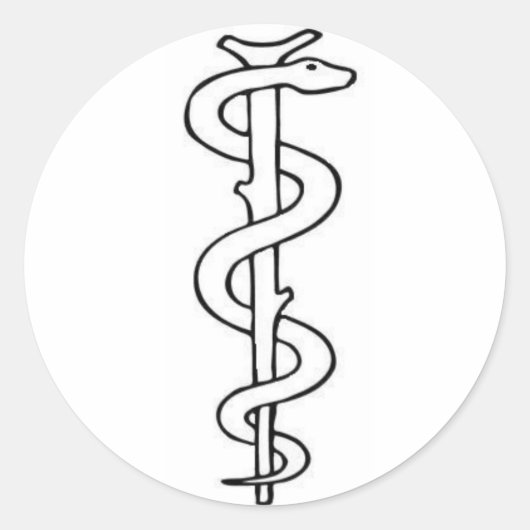 Asclepiusのスタッフ ラウンドシール (正面)