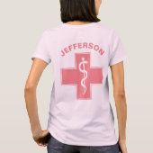Asclepiusの名前およびカスタム色の棒ナース Tシャツ (裏面)