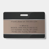 Asclepiusシルバー写真IDの上品なメディカルロッド バッジ (裏面)