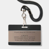 Asclepiusシルバー写真IDの上品なメディカルロッド バッジ (裏面（ネックストラップ付）)