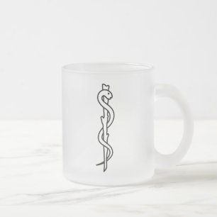 Asclepius [医学の記号]の棒 フロストグラスマグカップ