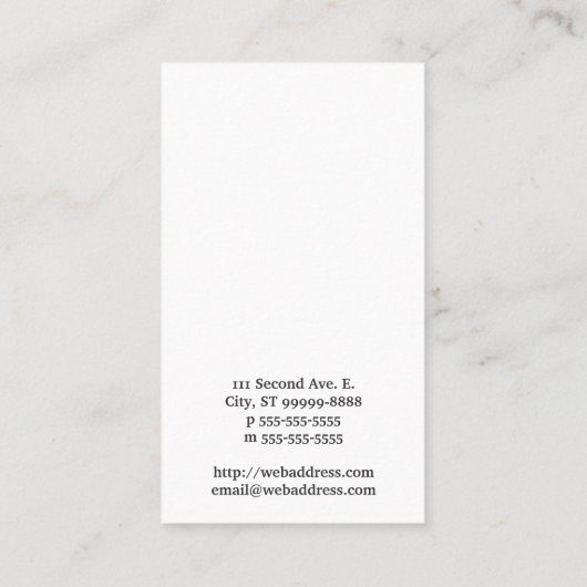 Asclepius [医学の記号]の棒 名刺 (裏面)