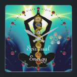 ASCLEPIUS 7のチャクラの棒、ヨガのはす姿勢の青 スクエア壁時計<br><div class="desc">古代ギリシャ人の占星術のエレガントで、芸術的で、多彩な記号、薬治療: Asklepianの編まれた金ヘビ、7 Chackrasとして光沢がある宝石、5つの要素: 鮮やかなライトの火、木、地球、水、金属およびフラクタルは紫色、青い、ピンクのバイオレット、白い色で振ります。 伝統的なインディアン、日本語および中国のな薬のカイロプラクティック、風水、禅、武道のためのクールなデザイン。単語のチャクラは車輪かディスクのためにSanskrit、脊柱から分岐する神経の神経節に対応する、また意識の州、生命の進化のステージ、原型的な要素、体機能、色、音、および大いに、大いにもっと示します体の7つの基本的なつぼの1つを。 ともにそれらは強健さのための深遠な方式および変形のためのテンプレートを形作ります。</div>