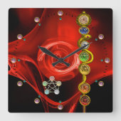 ASCLEPIUS 7のチャクラの棒、ヨガ、精神的なエネルギー スクエア壁時計 (正面)