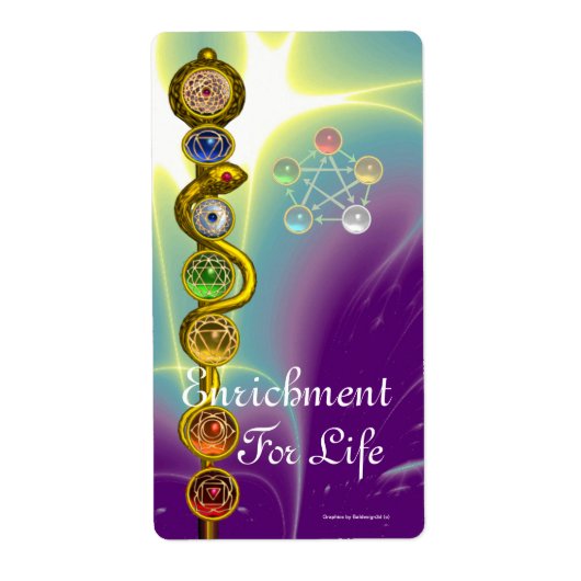 ASCLEPIUS 7のチャクラの棒、ヨガ、精神的なエネルギー ラベル (正面)