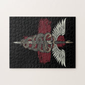 Asclepius Greek Mythology Medicine God Snake Rod ジグソーパズル (横)