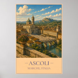 Ascoli, Italy – Vintage Travel Poster ポスター