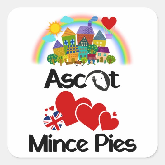 Ascot, Berkshire UK Loves Mince Pies スクエアシール (正面)
