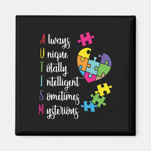 Asdのカラフル自閉症啓発デザイン マグネット (正面)