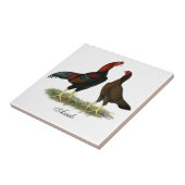 Aseelの黒く赤い鶏 タイル (側面)