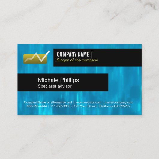 ASESOR EN BOLSA VALORES INVERSIÓN ELEGANTE AZUL 名刺 (正面)