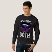 Asexual And Goth Gothic Emo Bat Pride LGBTQ Hallow スウェットシャツ (正面フル)