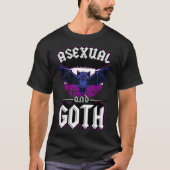 Asexual And Goth Gothic Emo Bat Pride LGBTQ Hallow Tシャツ (正面)