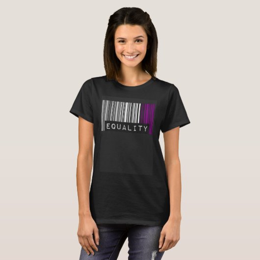 Asexual Barcode Pride Equality Cute Ace Aesthetic Tシャツ (正面フル)
