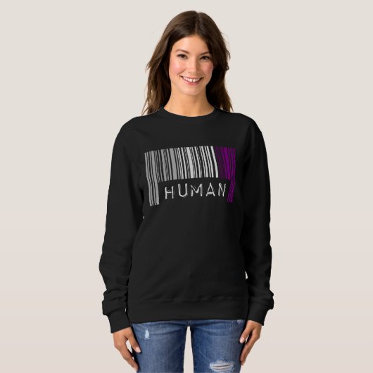 Asexual Barcode Pride Human Cute Ace Aesthetic LGB スウェットシャツ (正面フル)