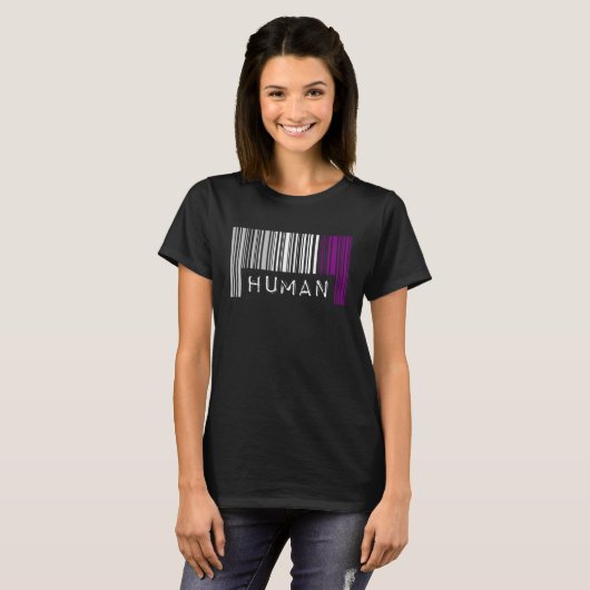 Asexual Barcode Pride Human Cute Ace Aesthetic LGB Tシャツ (正面フル)