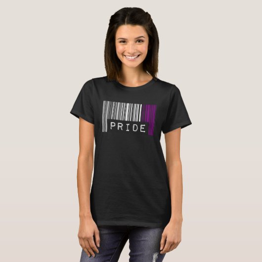 Asexual Barcode Pride Month Cute Ace Aesthetic LGB Tシャツ (正面フル)