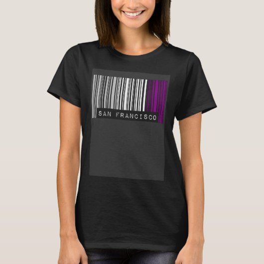 Asexual Barcode Pride San Francisco California Cut Tシャツ (正面)