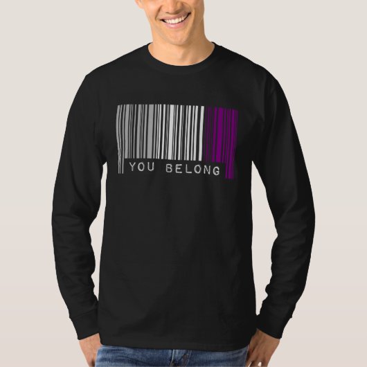 Asexual Barcode Pride You Belong Ally Cute Ace Aes Tシャツ (正面)