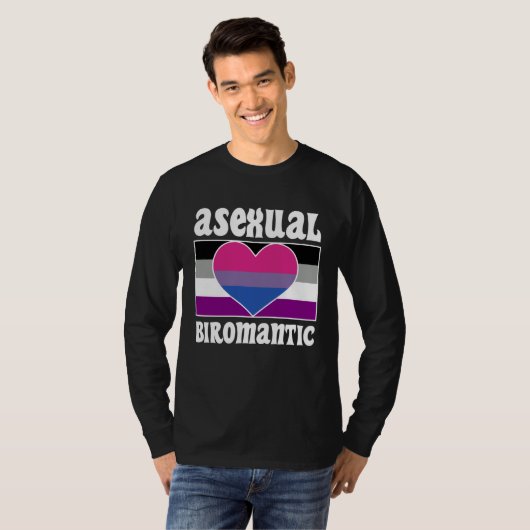 Asexual Biromantic Pride Flag Cute  Ace Aesthetic Tシャツ (正面フル)