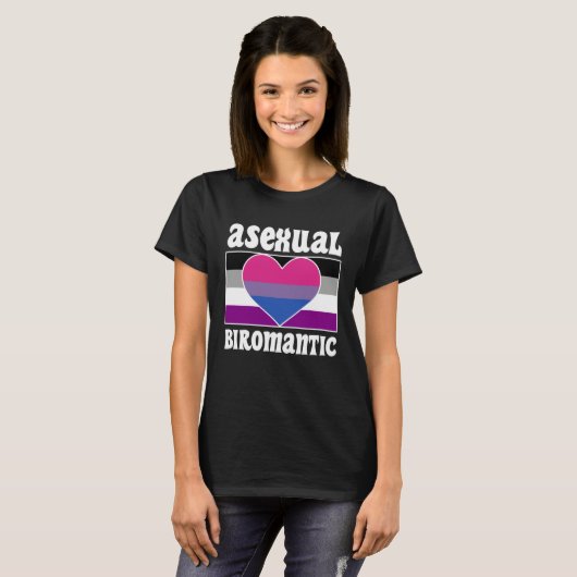 Asexual Biromantic Pride Flag Cute  Ace Aesthetic Tシャツ (正面フル)