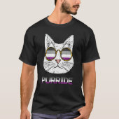 Asexual Cat Purride Ace Pride Flag Asexuality LGBT Tシャツ (正面)
