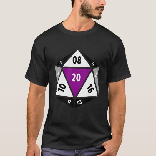 Asexual D20 Dice Ace Pride LGBTQ Gender Equality G Tシャツ (正面)