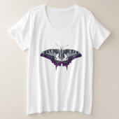 Asexual Flag Swallowtail Butterfly プラスサイズTシャツ (デザイン正面)