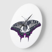 Asexual Flag Swallowtail Butterfly ラージ壁時計 (傾斜)