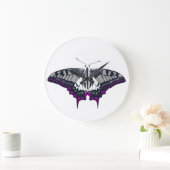 Asexual Flag Swallowtail Butterfly ラージ壁時計 (ホーム)