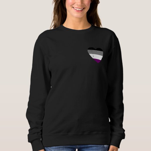 Asexual Heart Pocket LGBT-Q Gay Pride Love Men Wom スウェットシャツ (正面)