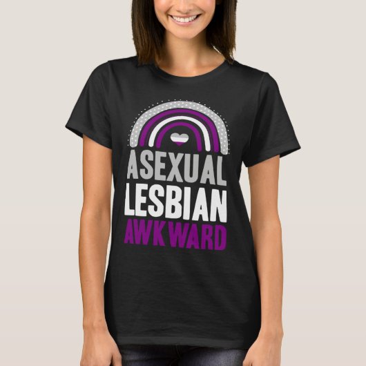Asexual Lesbian Awkward Asexual Pride Bohemian Rai Tシャツ (正面)