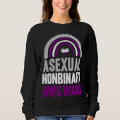 Asexual Nonbinary Awkward Asexual Pride Bohemian R スウェットシャツ (正面)