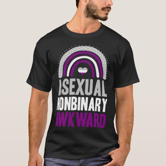 Asexual Nonbinary Awkward Asexual Pride Bohemian R Tシャツ (正面)