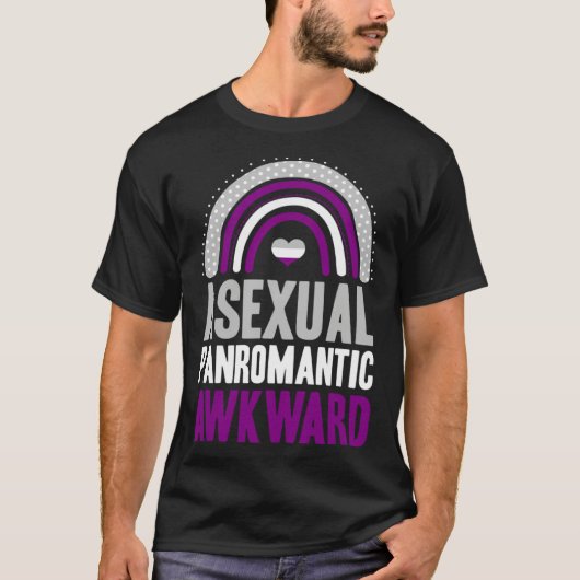 Asexual Panromantic Awkward Asexual Pride Bohemian Tシャツ (正面)