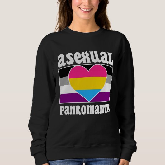 Asexual Panromantic Pride Flag Cute  Ace Aesthetic スウェットシャツ (正面)