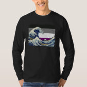 Asexual Pride Ace Flag Great Wave off Kanagawa Sub Tシャツ (正面)